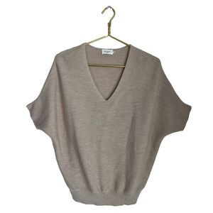 The Reset R Label Wool Sweater S M Dusty Blush Pink V Neck Essential Pullover